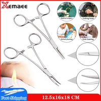 12 51618cm stainless steel hemostatic forceps pet hair clamp fishing locking pliers epilation hand tools curvedstraight tip