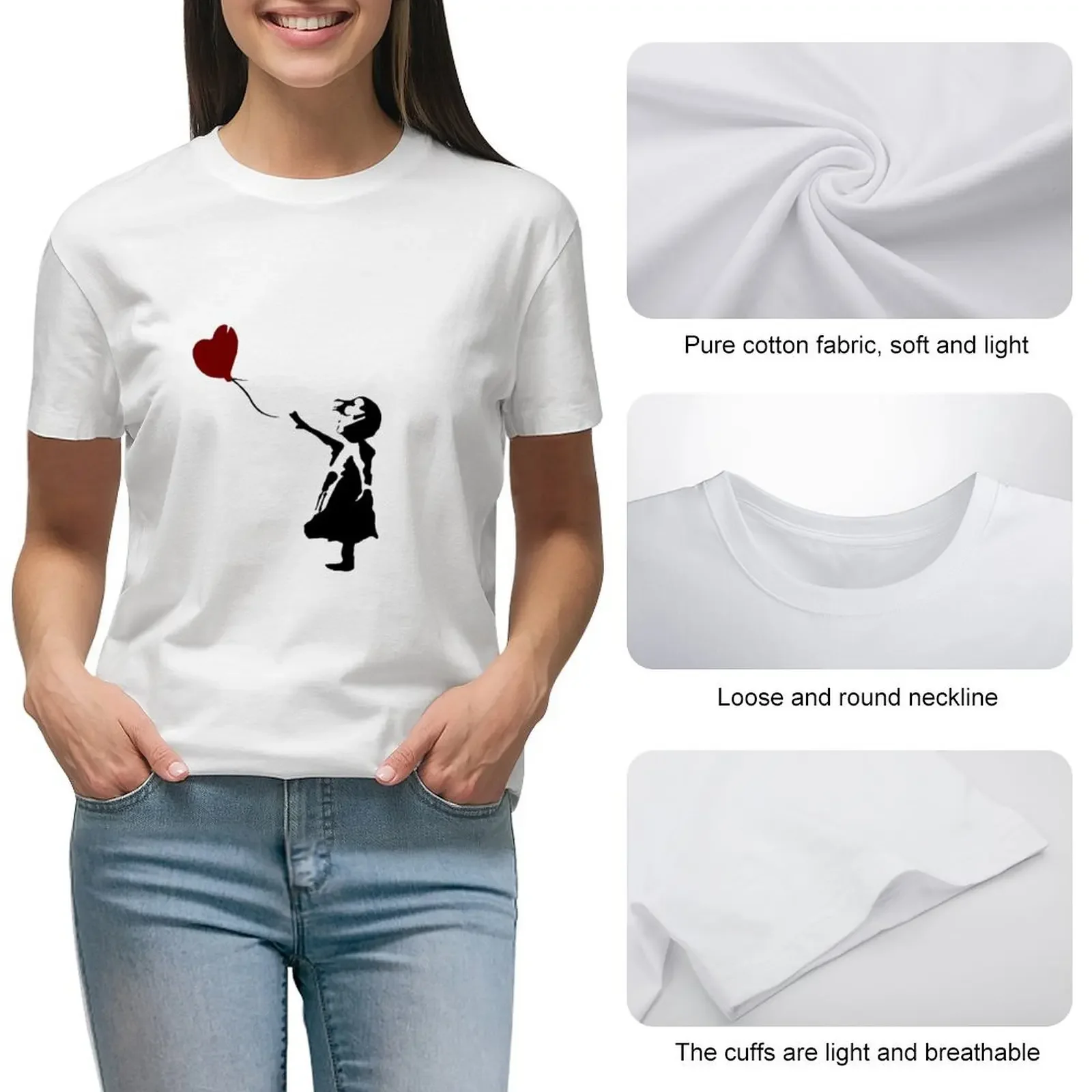 Футболка Bansky Fan Art с воздушным шаром кавайная одежда рубашка животным принтом для