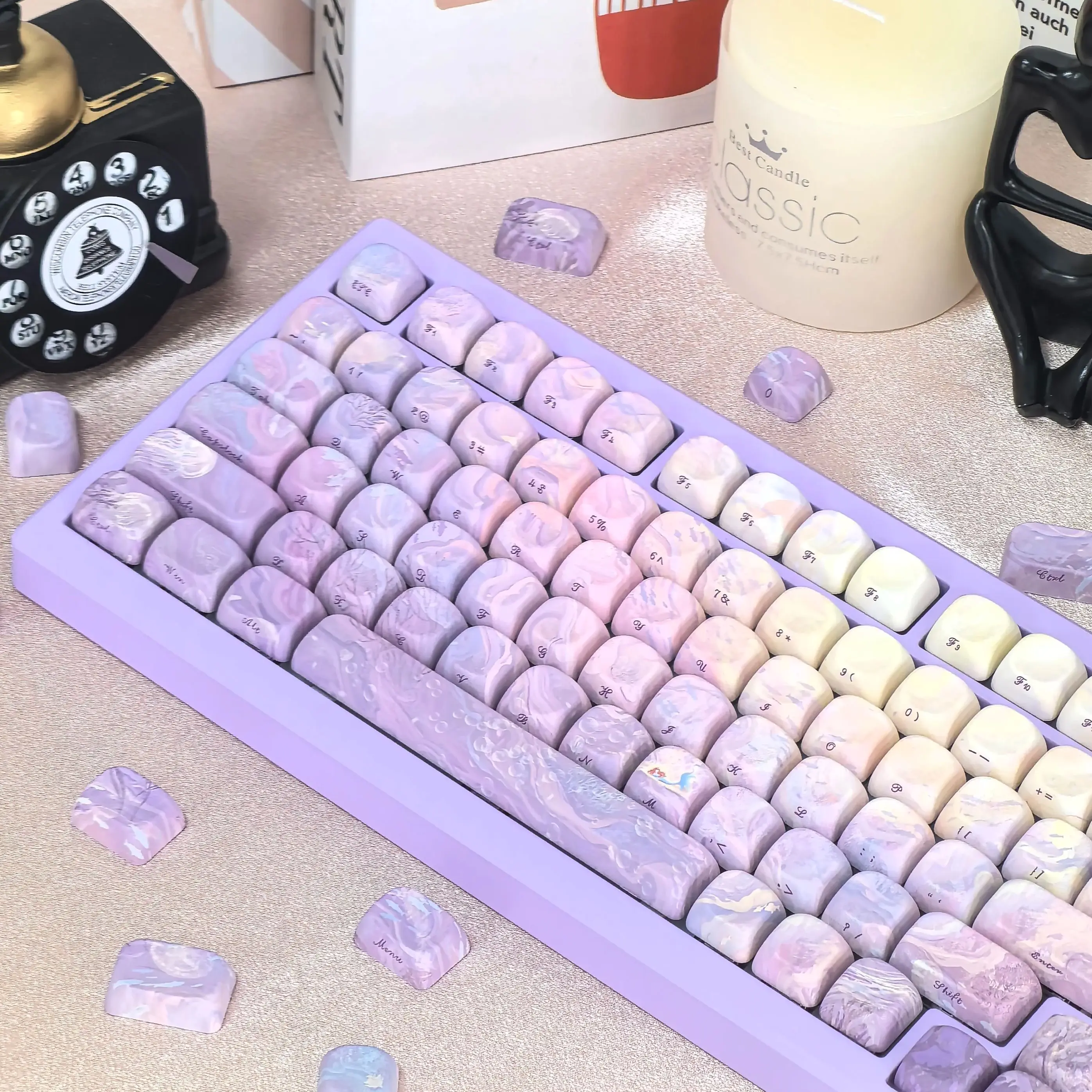 Механическая клавиатура русалка с выгравированной гравировкой 137 клавиш