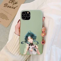 xiao genshin impact phone case soft solid color for iphone 11 12 13 mini pro xs max 8 7 6 6s plus x xr
