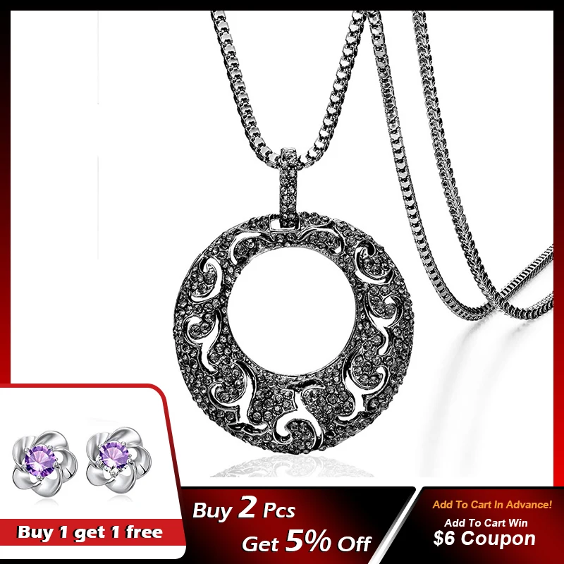 KIOOZOL винтажное классическое длинное ожерелье с полыми искусственными подвесками