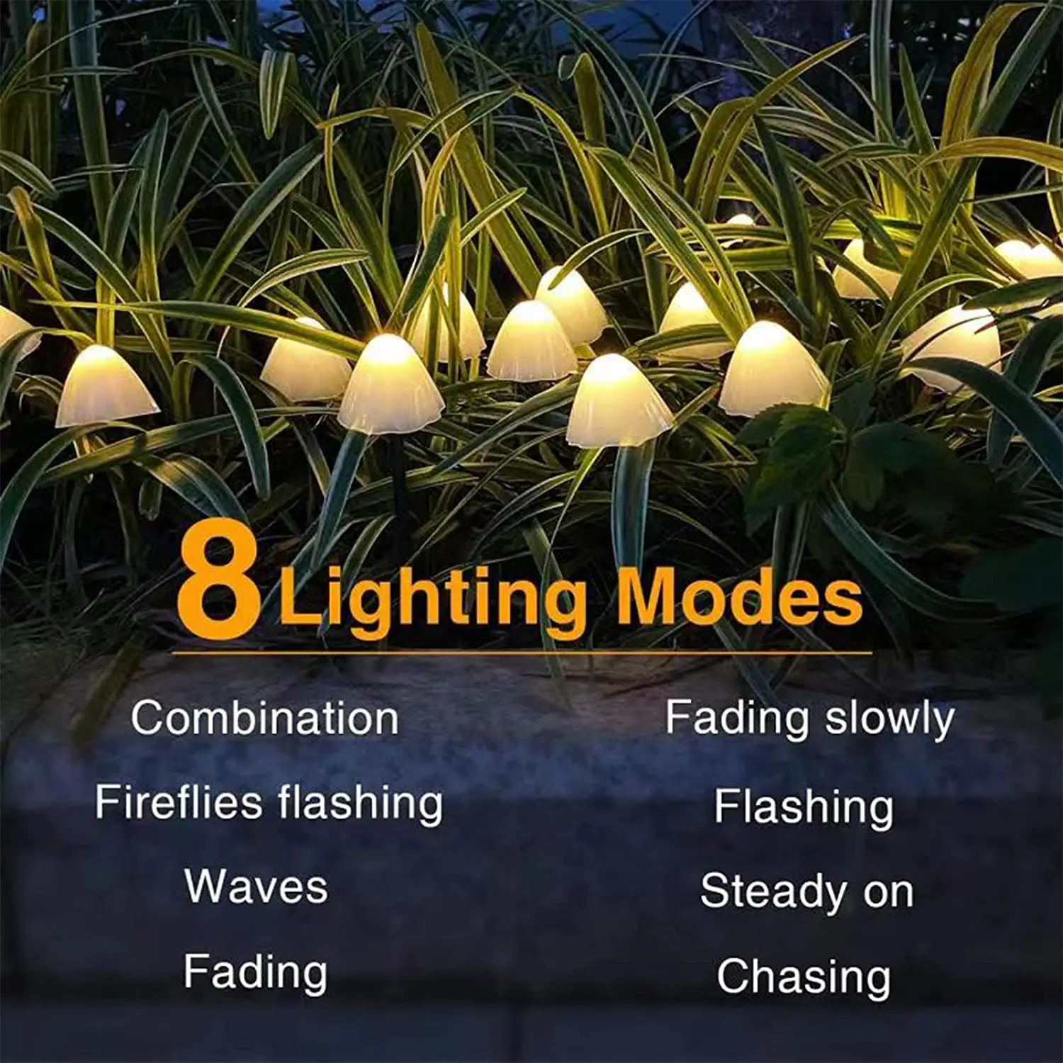 LED Outdoor Solar Garden Lights Mushroom String Lawn Lamps Waterproof Garland Landscape Decoration for Yard/Path/Party/Street images - 6