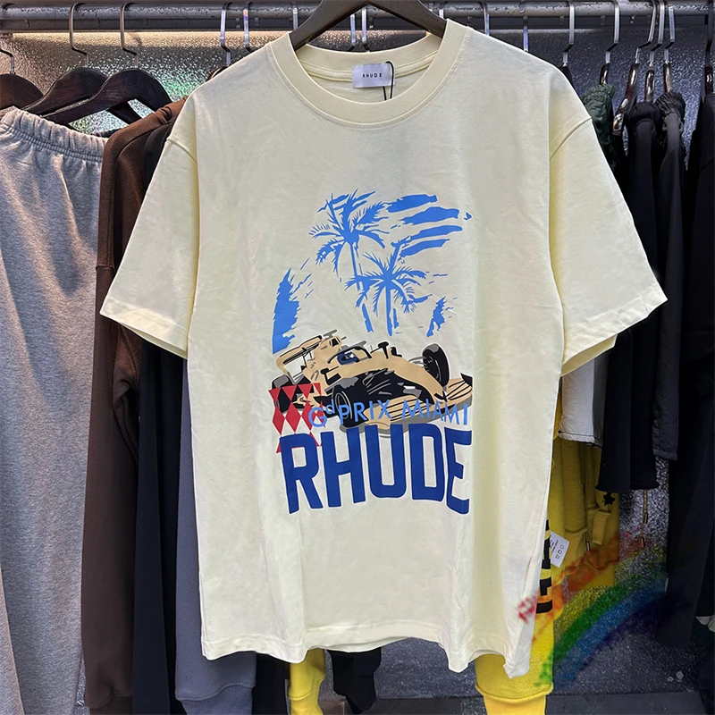 

2023ss мужские и женские повседневные футболки с изображением ревеня, футболки с коротким рукавом и бирками для пары