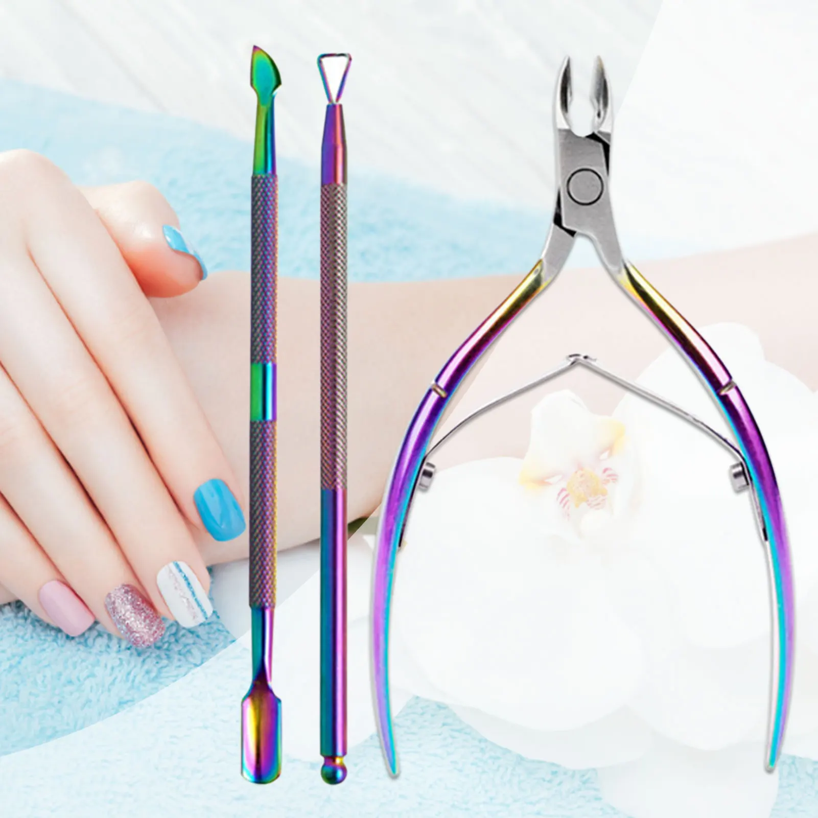 

Cuticle Clippers Pusher Set Precise Cuticle Nipper Nail Cleaner Comfortable Grip Handle Smooth Nail Manicure Set For Home Salon