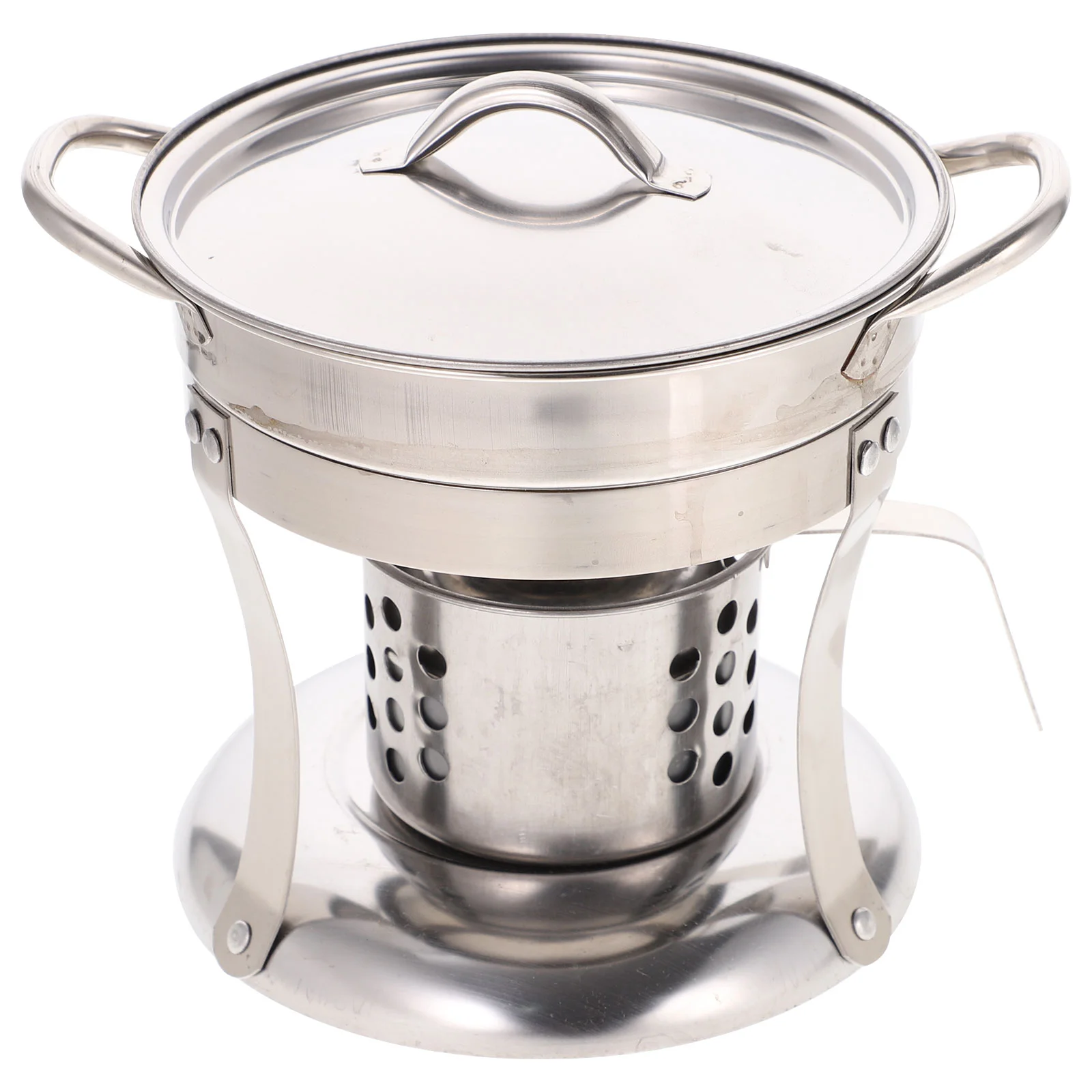 

1 Set Windproof Stainless Steel Convenient Portable Outdoor Burner Stove Backpacking Stove Shabu Shabu Pot Stove