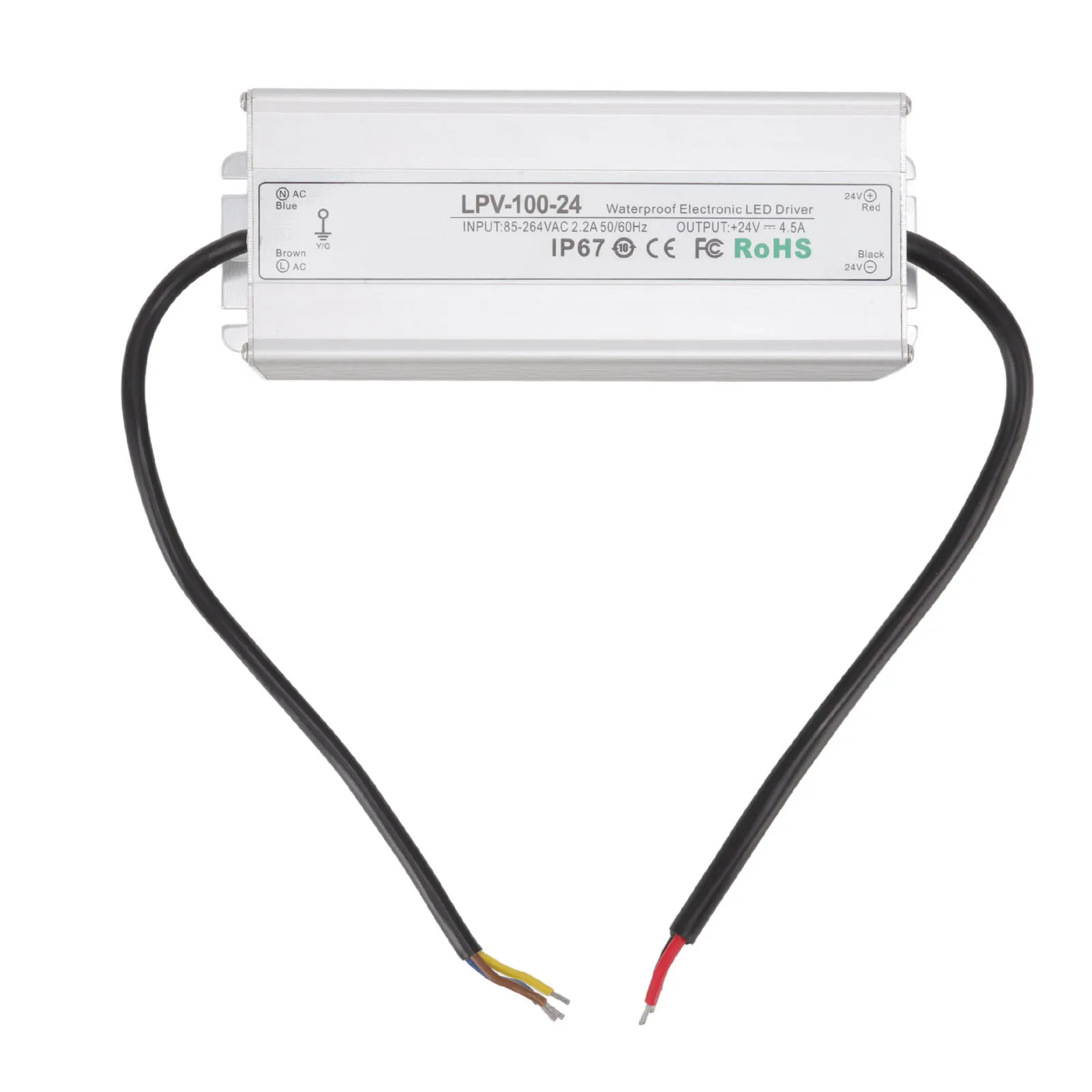 LED Driver Waterproof IP67 Constant Voltage Power Supply Transformer Adapter 100W 24V 4.5A