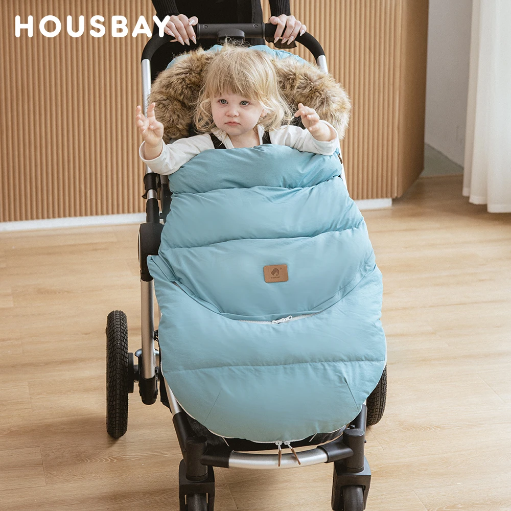 Baby Sleeping Bag In Stroller Winter Windproof Fur Collar Removable 2 Styles Footmuff 0-36 Months For Cart & Basket Newborn