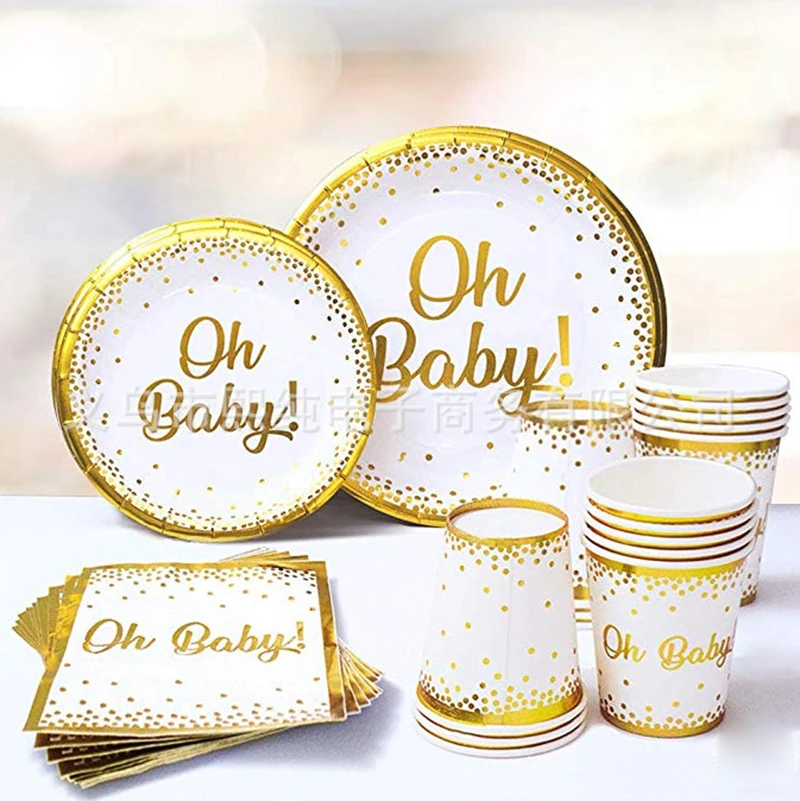

Баннер Oh Baby на день рождения, воздушный шар, одноразовая посуда, топпер для торта, украшение на день рождения ребенка, товары для вечеринки