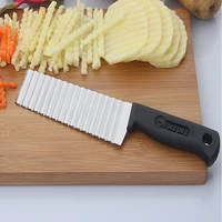 stainless steel potato chip slicer dough vegetable fruit crinkle wavy slicer knife potato cutter chopper french fry maker tools