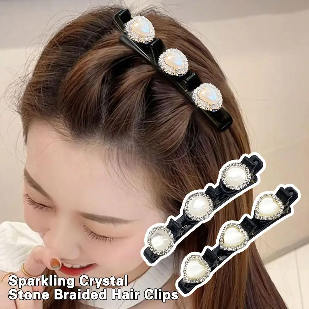 

Bands Hair Clip Accessories Headwear Hairpin Duckbill Clip Braided Hair Clips Rhinestones Hairpins Sparkling Crystal