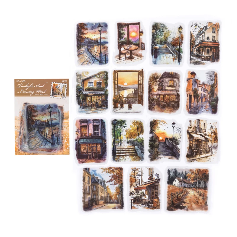 

15 Шт., Уникальные Ретро-наклейки С Уличным Пейзажем Большого Размера Для Дома, Домашних Животных