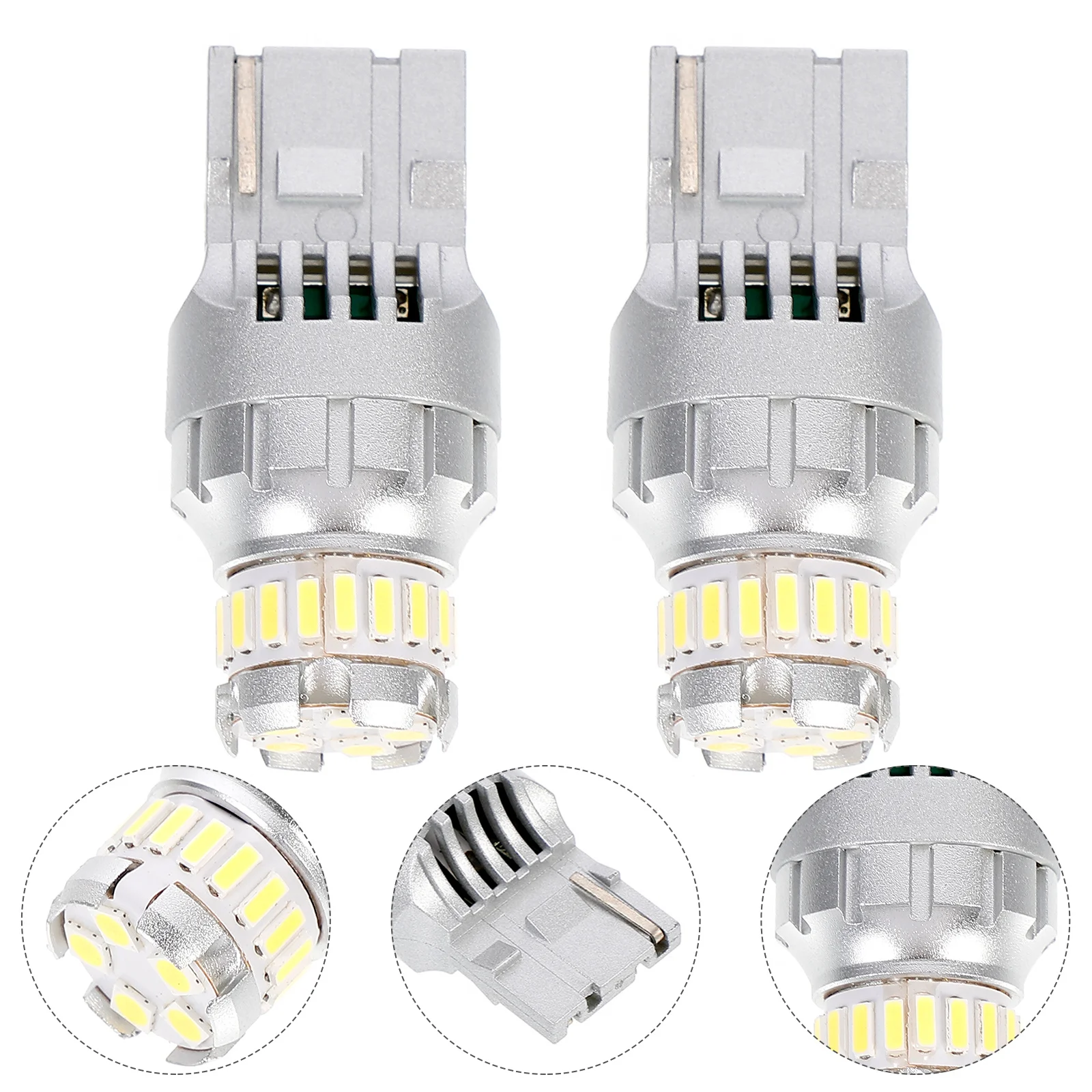 

2pcs LED Rear Bumper Reflector Brake Light for Car parts Tail Stop Lamp (Silver)