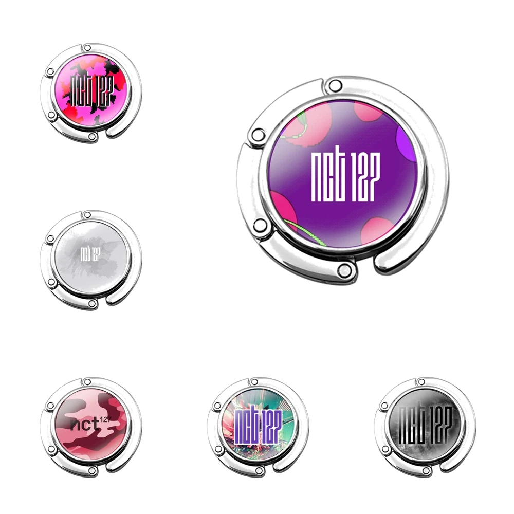 

Складной крючок для кошелька для женщин, настольная Сумочка для хранения, складной декоративный Настольный крючок NCT 127 kpop, модный креативный мультяшный дизайн