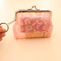 lipstick credit id card iron mouth clip bank card bus card card holder mesh coin purse change purse small walle