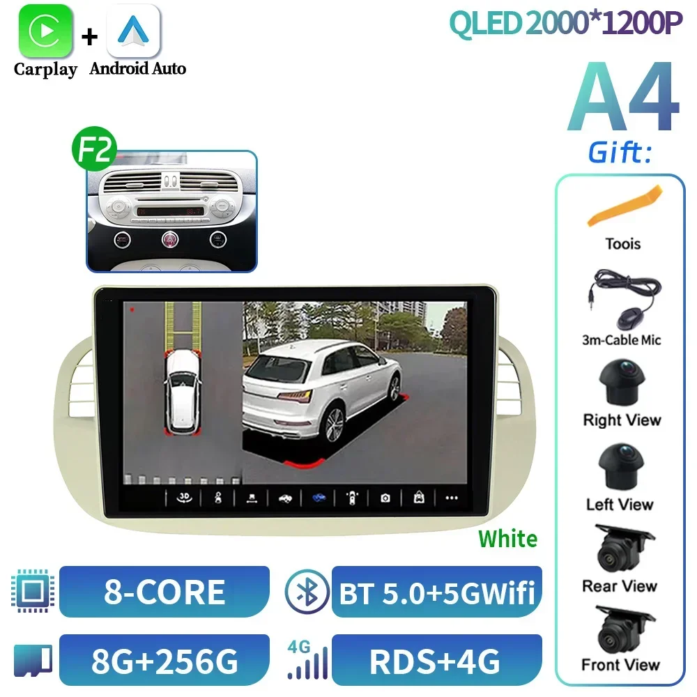 

Авторадио для Fiat 500 2007-2015, головное устройство, автомобильное радио, стерео, 4G, GPS-навигация, Carplay, мультимедиа, Android 14, сенсорный экран, стерео
