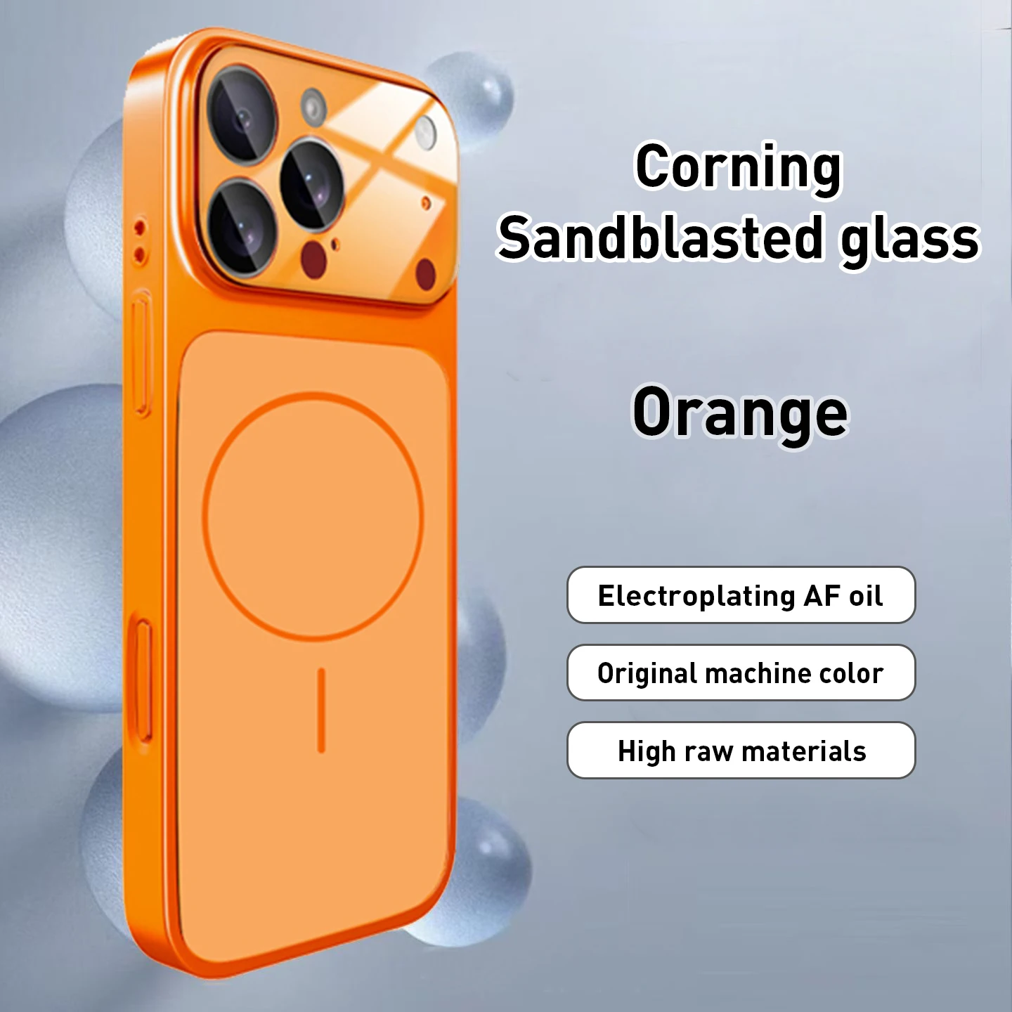 Фото Оригинальный матовый чехол Glass Nano для iPhone 17 16 15 14 13 Pro Max 17Air, магнитный, для беспроводной зарядки Magsafe, защитный чехол-футляр №1