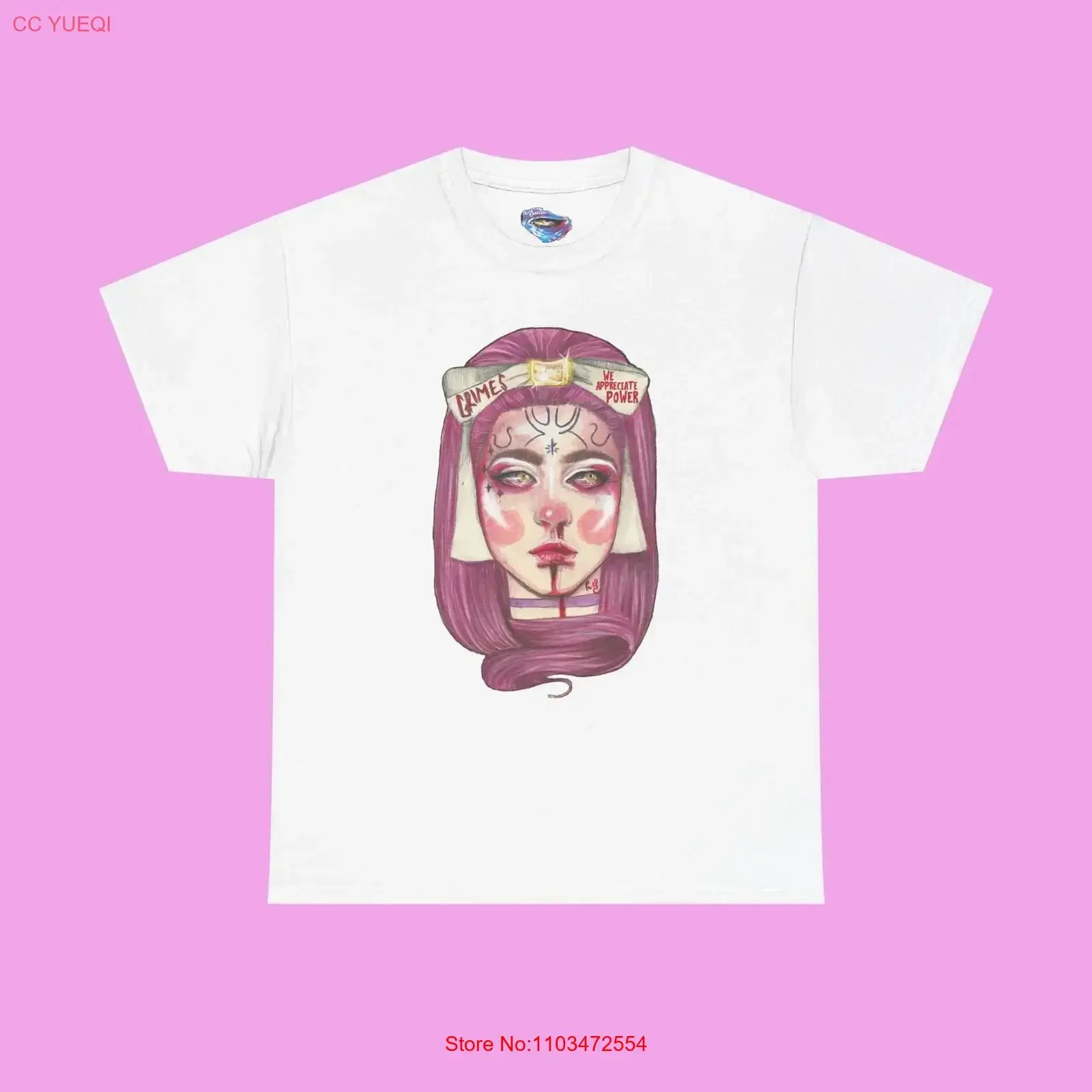Фото Футболка Grimes We appreciate power miss anthropocene из плотного хлопка, винтажная, с эффектом потертости, дизайнерская, слегка дышащая №1
