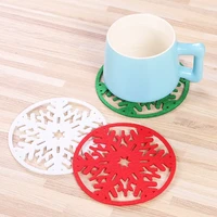 2pcsset merry christmas snowflake shape cup mat anti skid table coasters dish pad new year xmas decoration cup for home decor