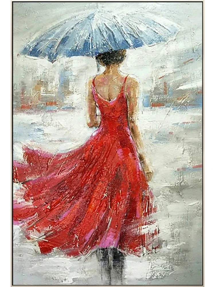 

Nordic vertical oil painting ballet hand-painted oil painting abstract fabric corridor wall decoration room decor aesthetic