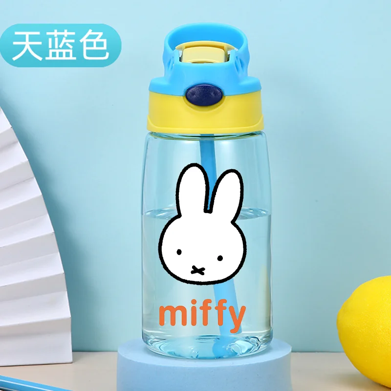Фото Бутылка для воды Miffy 480 мл, милые детские поильники с трубочками, герметичные бутылки для воды, детские уличные стаканы для девочек, подарок на день рождения №1