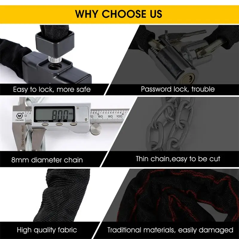 WEST BIKING велосипедный замок с цепью портативный Противоугонный высокой