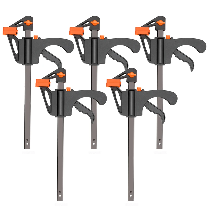 DTBD 4 Inch Quick Ratchet F Clamp Wood Working Work Bar Clamp Clip Kit Woodworking Reverse clamping F Clip DIY Hand Tools
