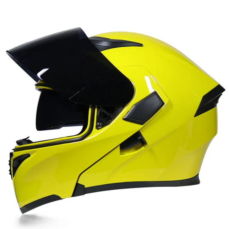 Enlarge DOT Jiekai New Double Lens Open Face Motorcycle Helmet Full Face Racing Helmet Flip Up Casque Modular Motocross Cascos Para Moto