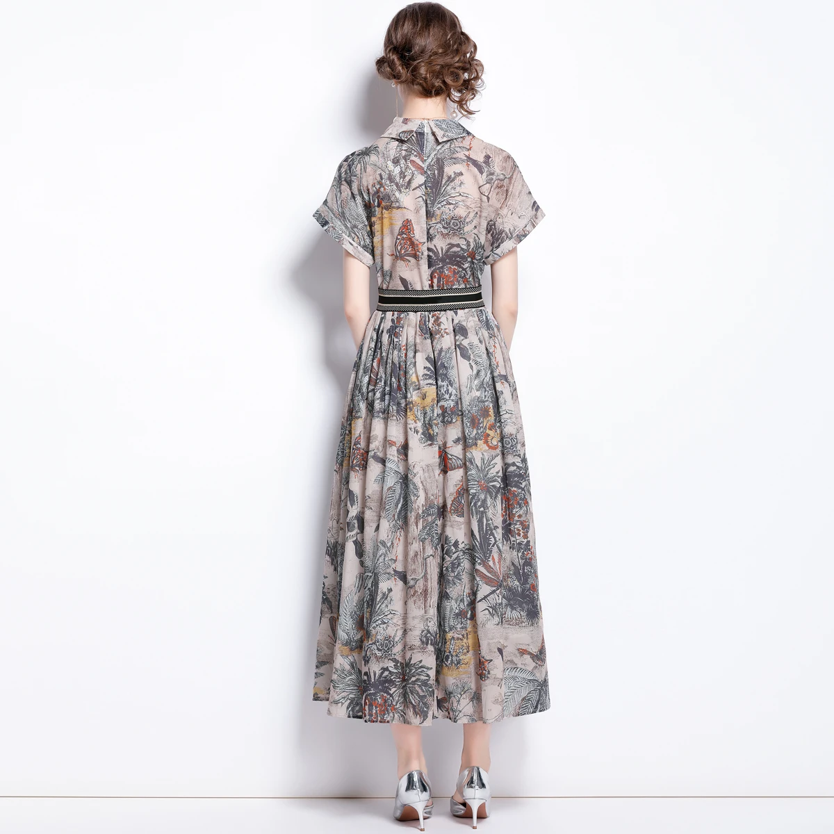 Женское дизайнерское Модельное платье-трапеция элегантное платье миди с