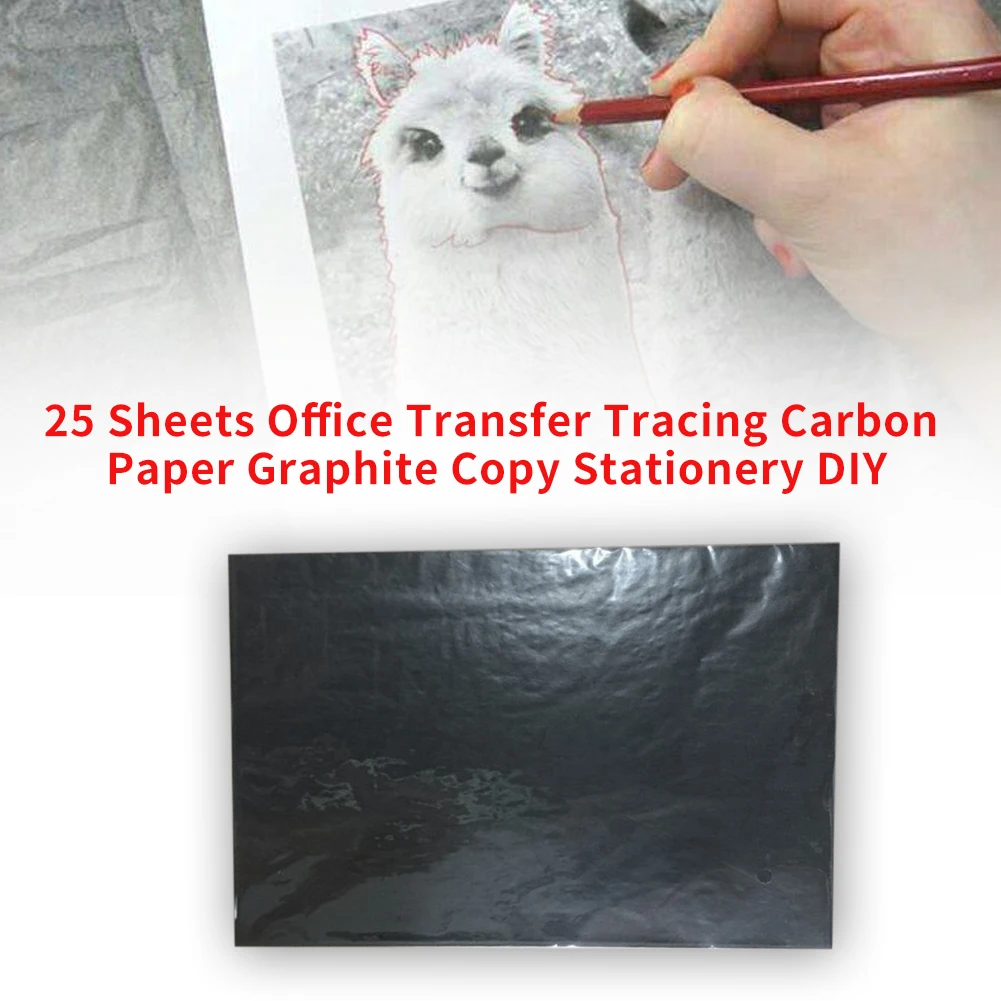 

25 Sheets Carbon Paper Painting Accessories School Transfer Tracing DIY Reusable Legible Graphite Wood Burning Art Craft Office