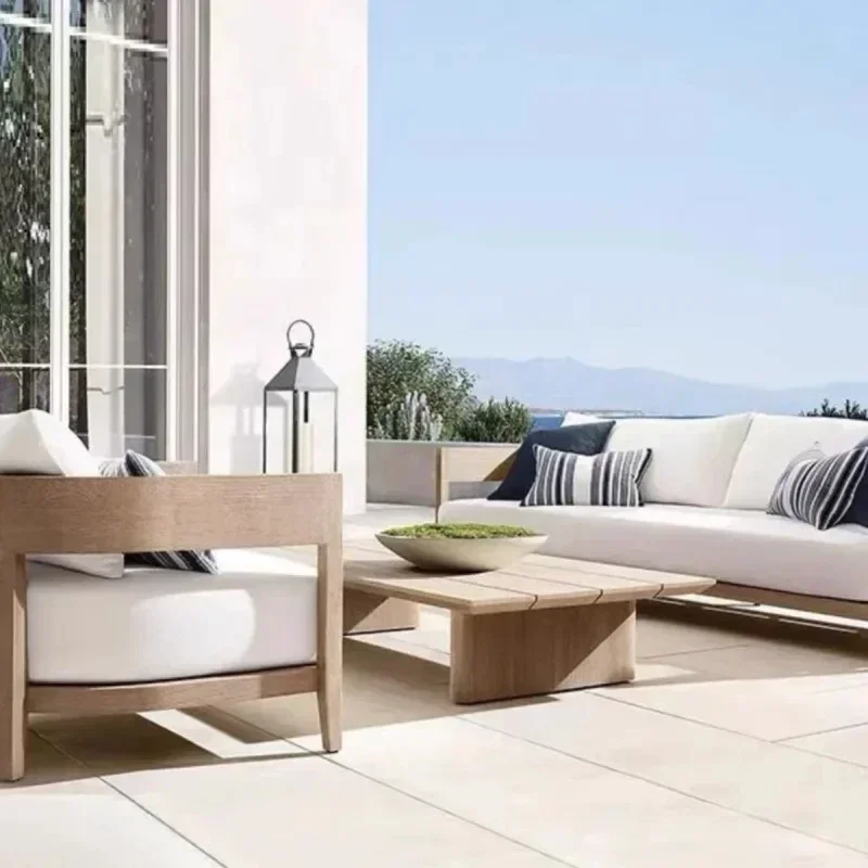 Уличный диван водонепроницаемый Диванный из тика роскошный комплект мебели для