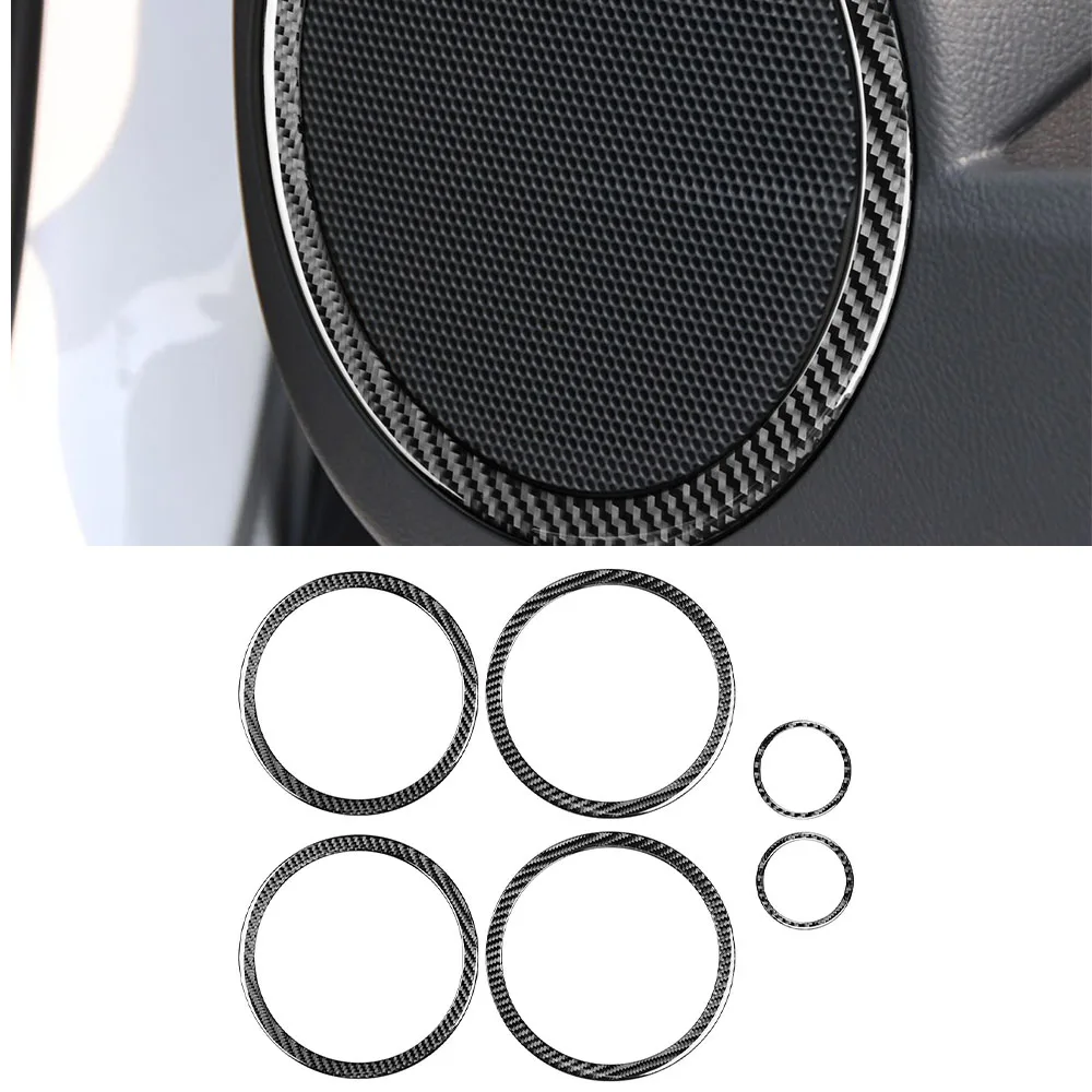 

for Toyota RAV4 2006-2012 Door Horn Ring Decoration Cover Trim Sticker Decal Car Accessories Carbon Fiber