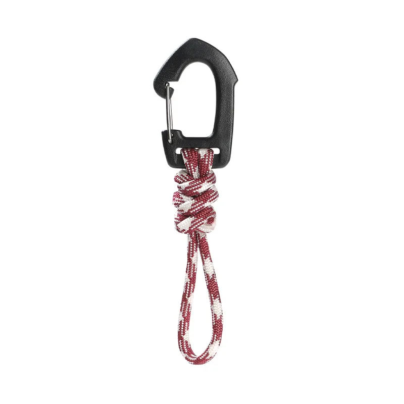 

1PC Paracord Keychain Military Braided Nylon Lanyard With Metal Triangle Buckle High Strength Parachute Cord Carabiner