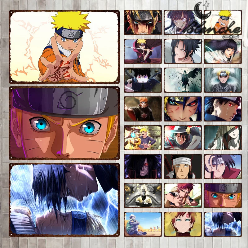 

Naruto Japanese Animation Metal Sign Tin Iron Plates Rust Characters Pictures Modern Wall Art For Living Room Home Decoration