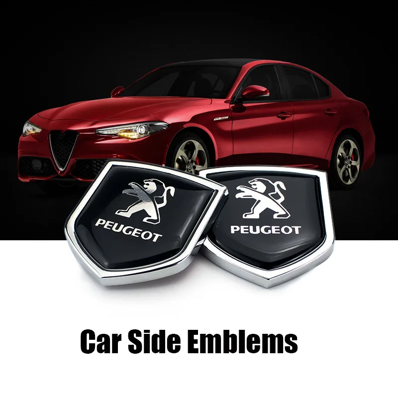 Car Side Sticker Metal Emblem Decal Exterior Accessories for Peugeot Logo 201 206 207 307 308 407 408 508 2008 3008 4008 5008