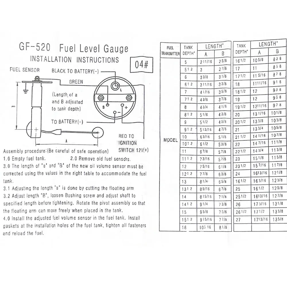 Датчик уровня топлива 0-90 Ом Автомобильный счетчик Поплавковый датчик 12 В
