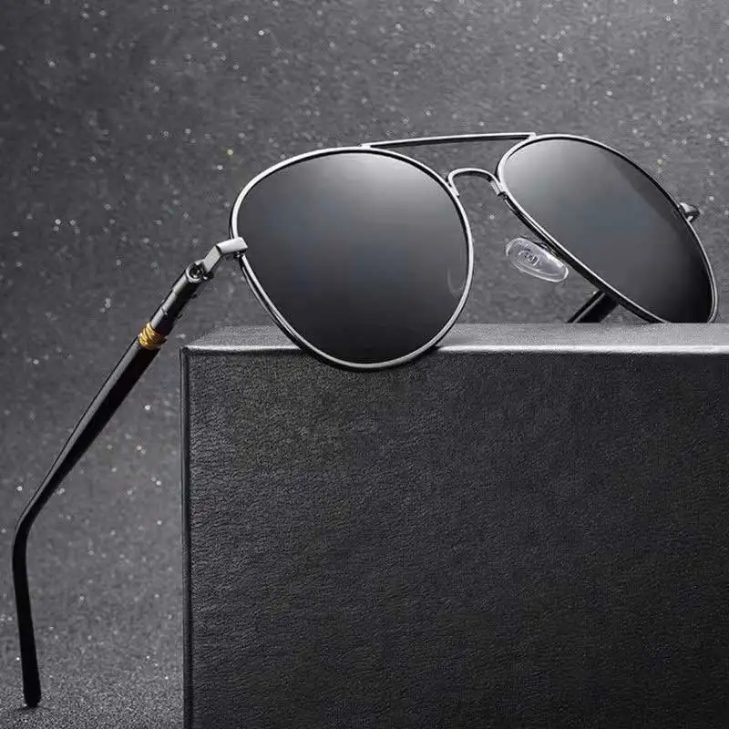 

2023 Classic Polarized Light Sunglasses Men Luxury Brand Designer Glasses Retro High Quality Metal Driving Male Goggle No Box
