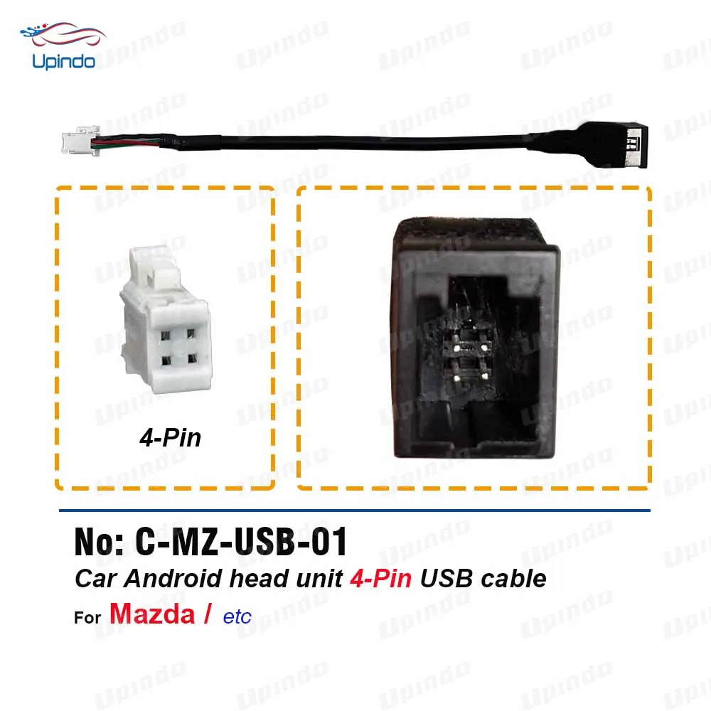 

Автомобильный радиоприемник, 4-контактный USB-кабель, жгут проводов, адаптер, Android Головной блок, аксессуары для Mazda