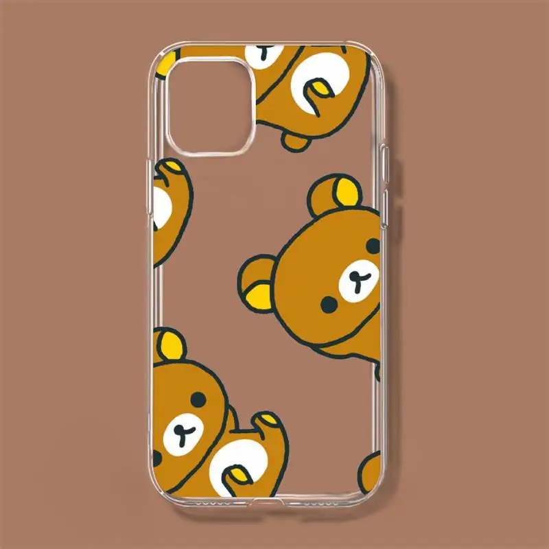 Милый чехол Rilakkumas для телефона iPhone 11 12 Mini 13 Pro XS Max X 8 7 6s Plus 5 SE XR прозрачный |