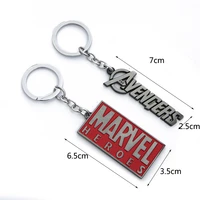 creative marvel superhero metal logo keychain fashion car key chain bag ornament gift avengers keyring