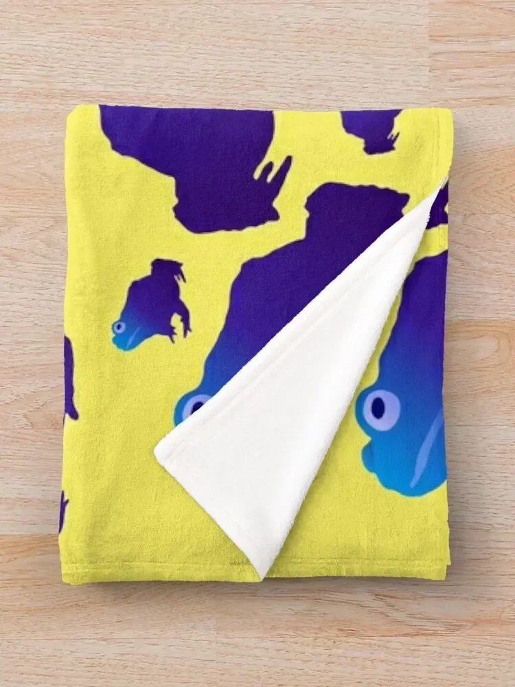 Голубая жаба с узором (на желтом) Пледы Модные диваны Одеяла для сна пикника