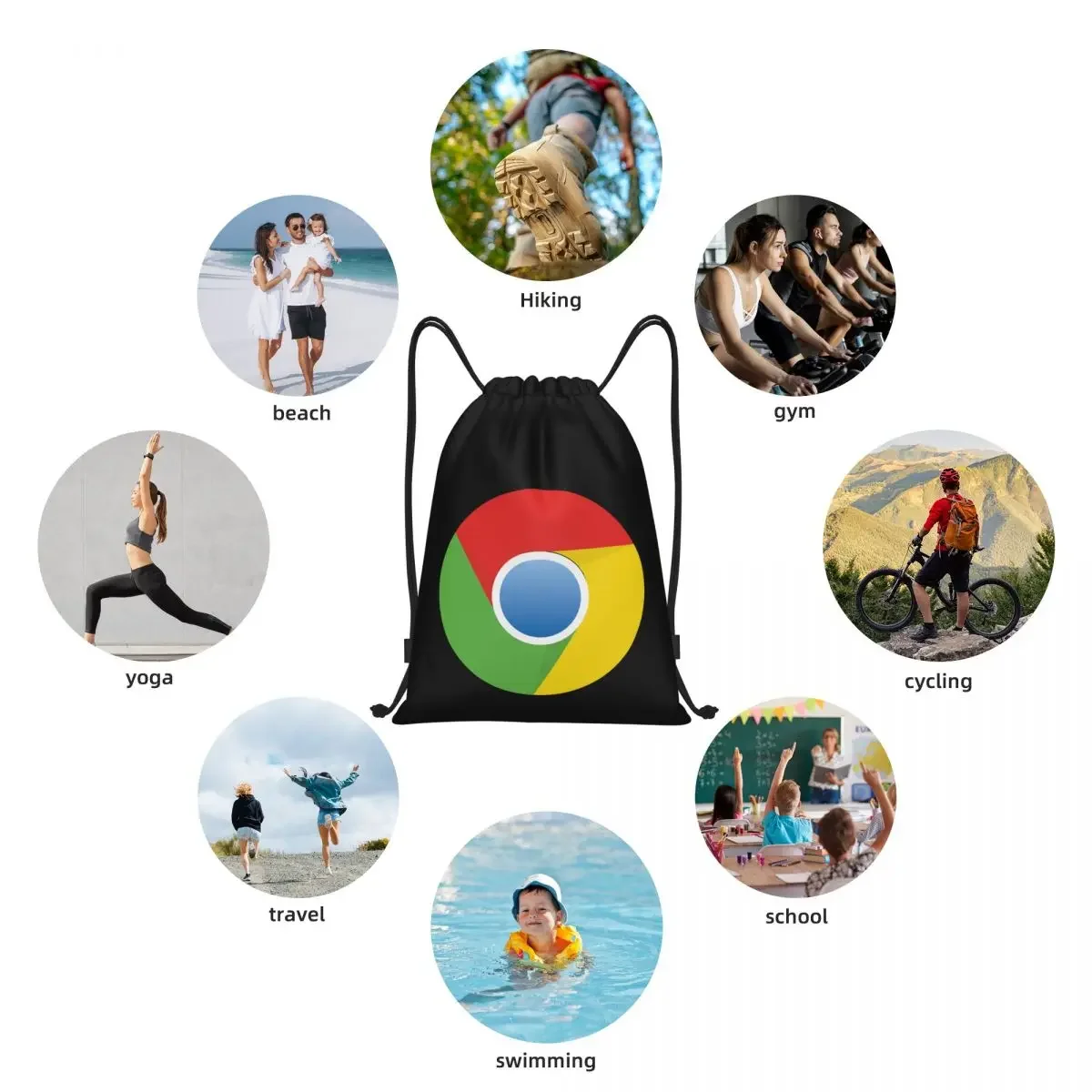 Google Chrome портативные сумки awstring рюкзак для хранения спорта на открытом воздухе