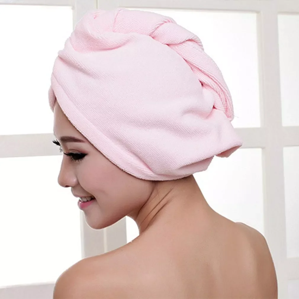 

Superfine Fiber Bath Hair Dry Hat Shower Cap Soft Strong Water Absorbing Quick Dry Head Towel Cap Hat For Bathing