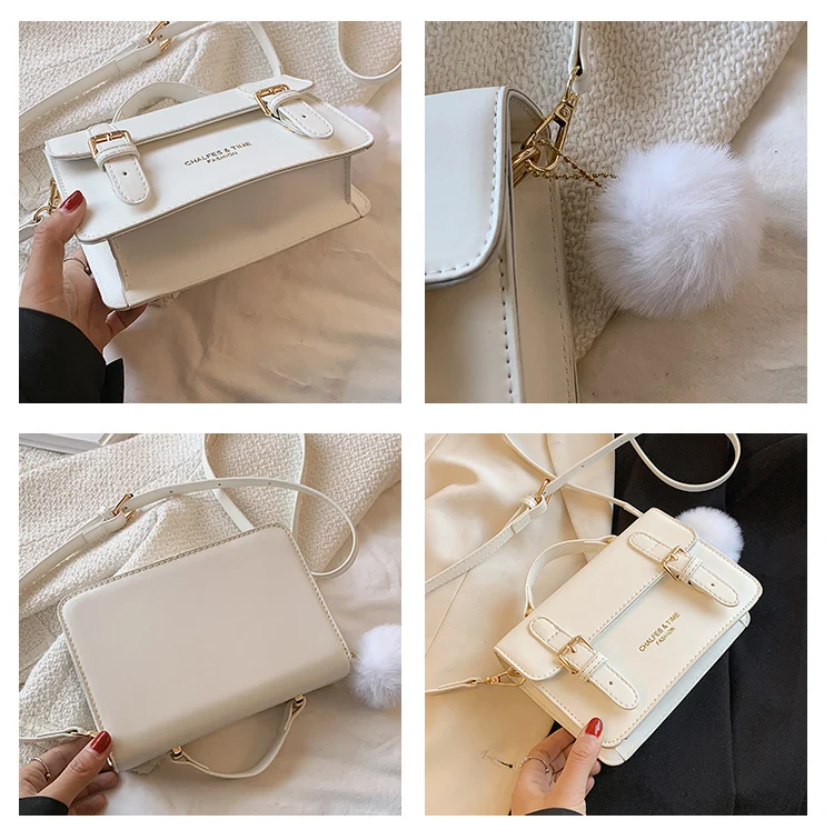 Women Cute Contrast Square Crossbody Bag  2023 New Mini Underarm Bags PU Leather Luxury Brand Fashion Female Handbags