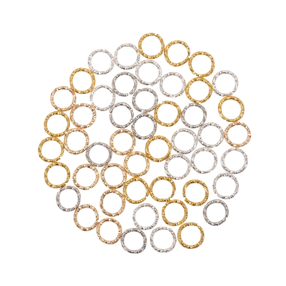 200 шт. 4 цвета 8 мм 18 калибр железная текстура переходные кольца открытые