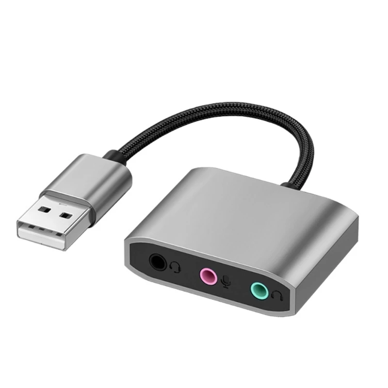 

U75A Convenient USB to 3.5mm Adapter, Improve Your Gaming Experience with this External Sound Card Better Sound Quality