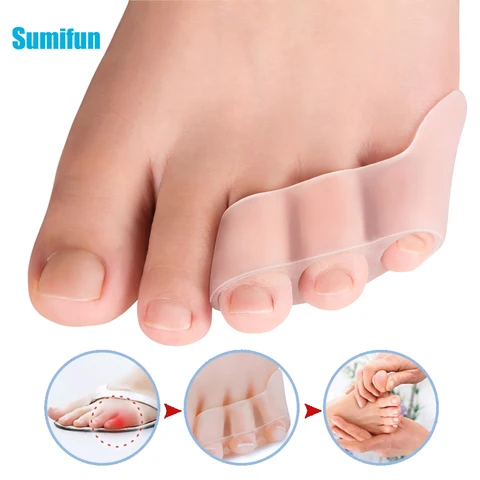 2 pcs trasparente gel silicone piastrelle slip del dolore protettore a tre fori strumenti per la cura del piede di punta di punta