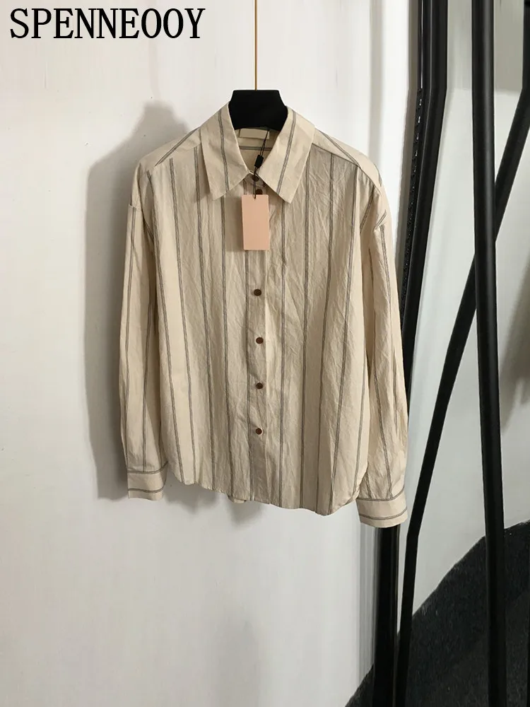 Женская однобортная блузка SPENNEOOY модная подиумная винтажная Повседневная Блузка