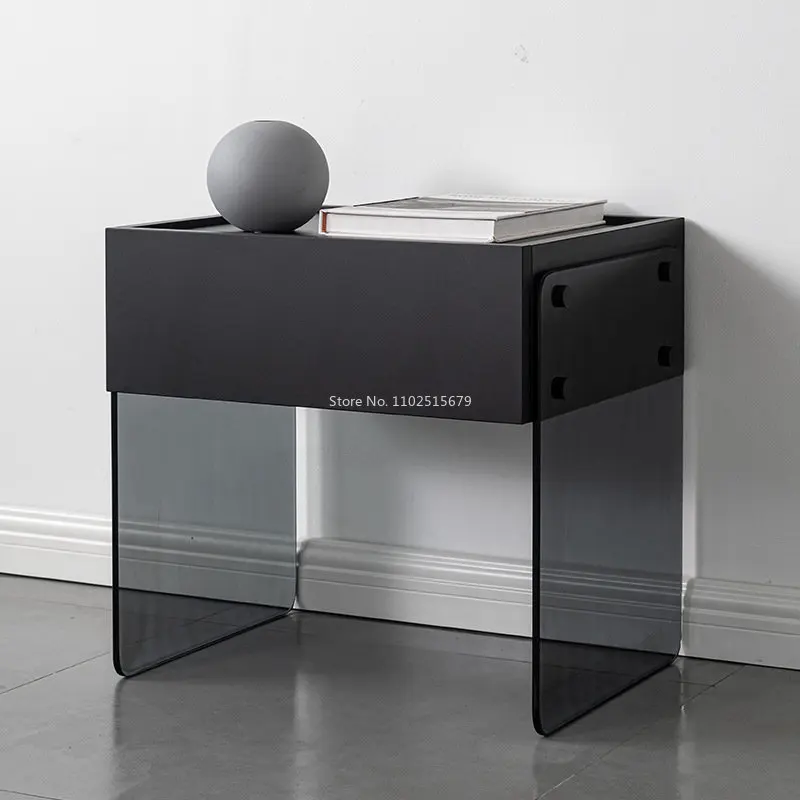 

Detachable Home Acrylic Minimalist Bedside Table Advanced Soft Decoration Creative Detachable Bedside Cabinet Ins Locker