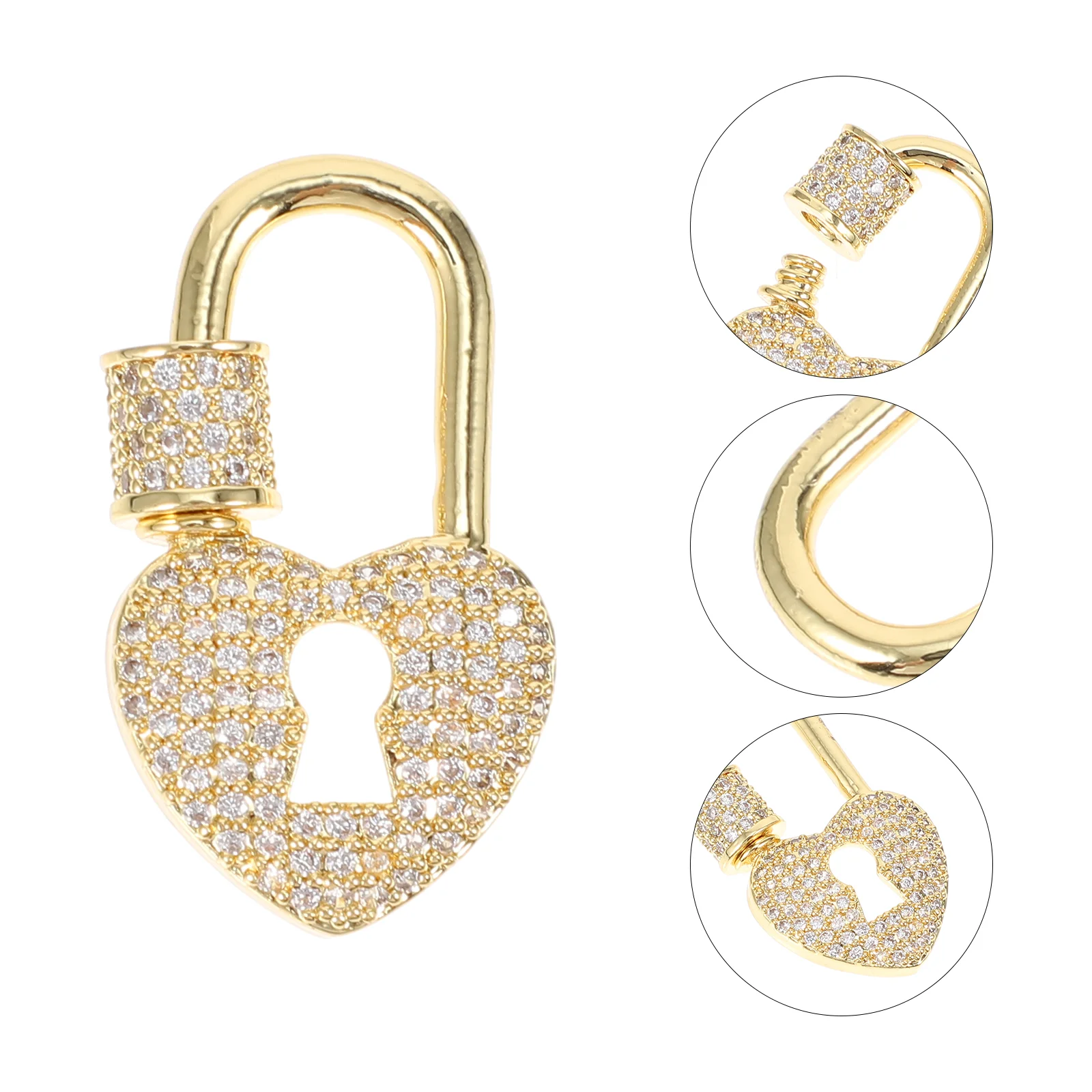 

Necklace Clasp Practical Crystal Choker Jewelry DIY Connector Heart Durable Micro Setting Multi-functional For bracelet