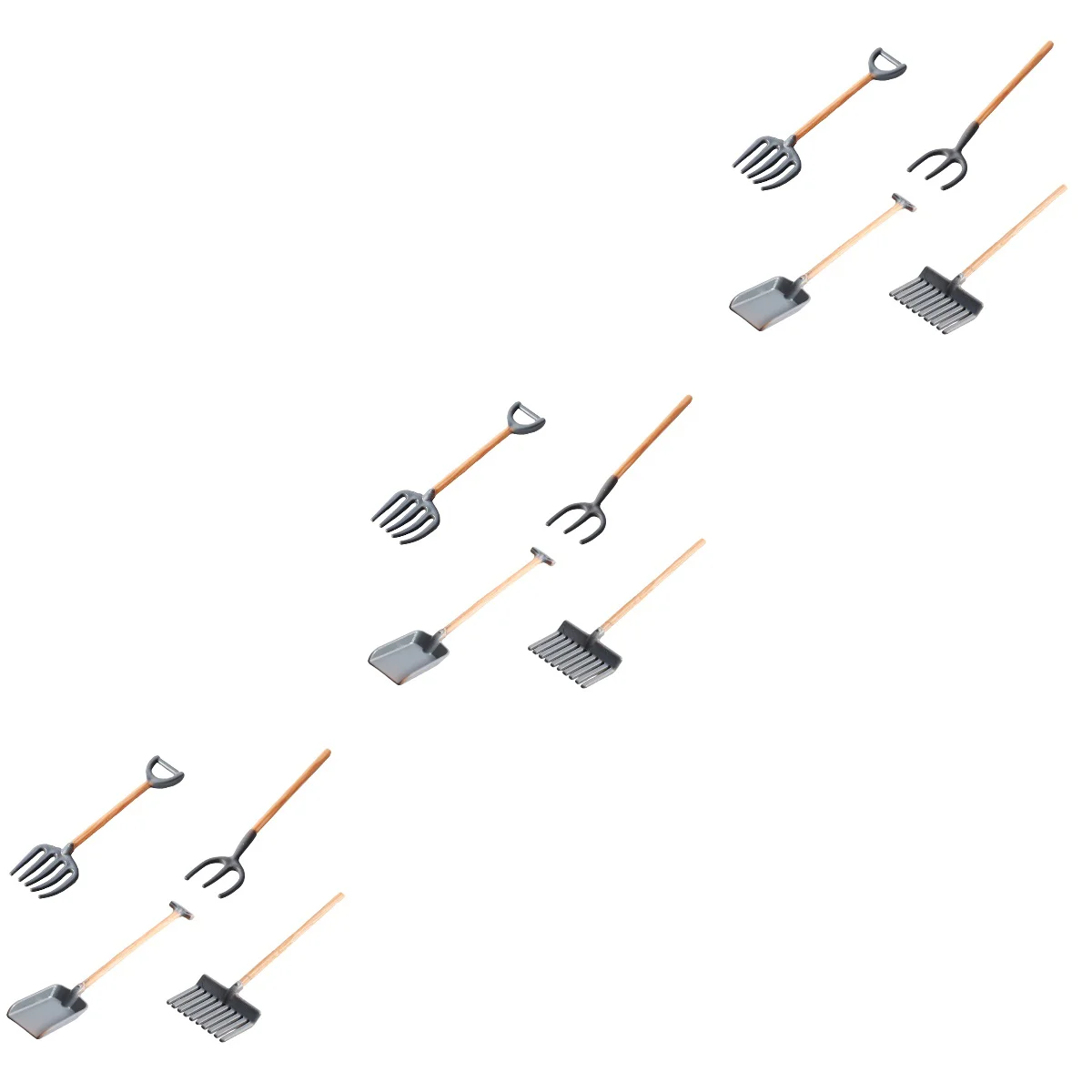 

12 Pcs Mini Farm Toy Rake Kids Toys Shovels Dollhouse Accessories Miniature